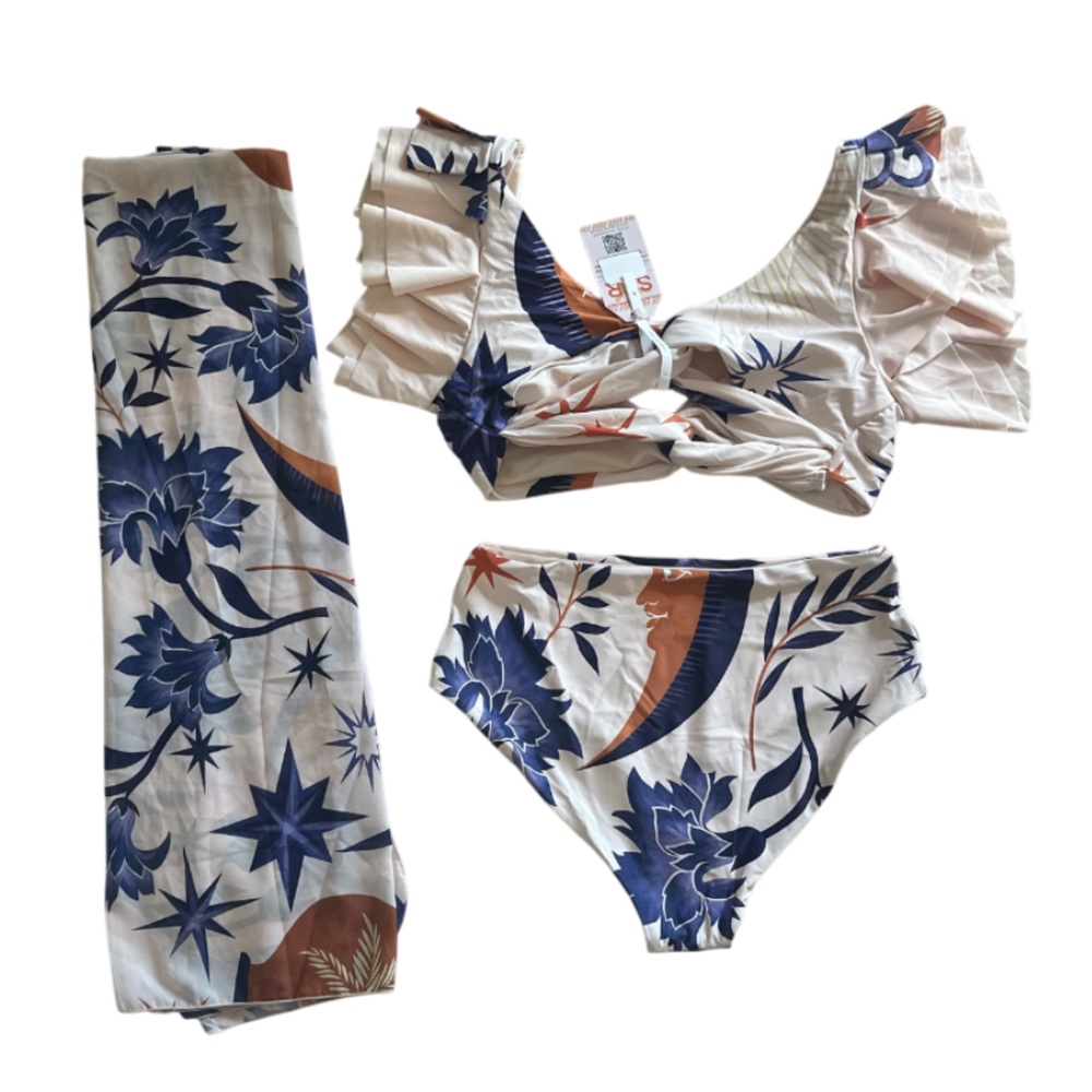 Sunfere Floral Print Bikini Set with Cover-Up XL NWT
 Multicolor